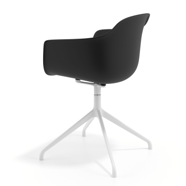 meeting room chair black pyramid base plastic fixed armrests 6