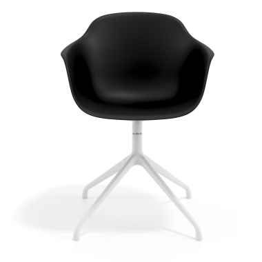 meeting room chair black pyramid base plastic fixed armrests 3