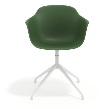 meeting room chair green pyramid base plastic fixed armrests 3