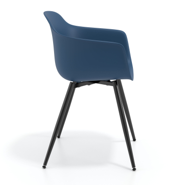 visitor chair blue 4 legs plastic fixed armrests 4