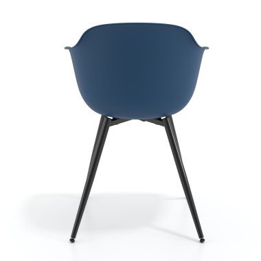 visitor chair blue 4 legs plastic fixed armrests 5