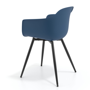visitor chair blue 4 legs plastic fixed armrests 6