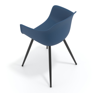 visitor chair blue 4 legs plastic fixed armrests 7