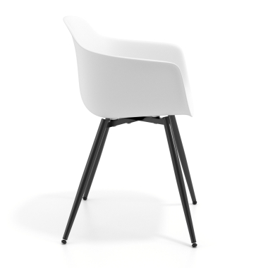visitor chair white 4 legs plastic fixed armrests 4