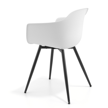 visitor chair white 4 legs plastic fixed armrests 6