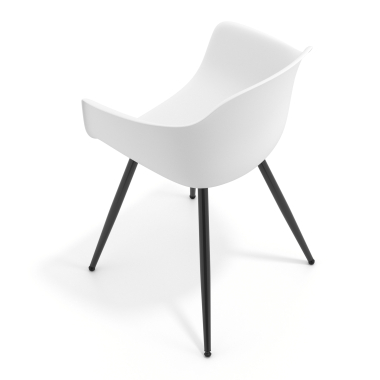 visitor chair white 4 legs plastic fixed armrests 7