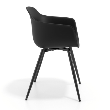 visitor chair black 4 legs plastic fixed armrests 3