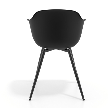 visitor chair black 4 legs plastic fixed armrests 4