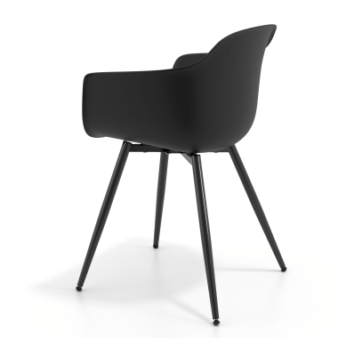 visitor chair black 4 legs plastic fixed armrests 5