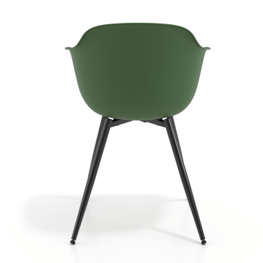 visitor chair green 4 legs plastic fixed armrests 5