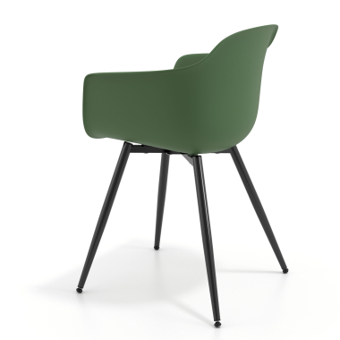 visitor chair green 4 legs plastic fixed armrests 6