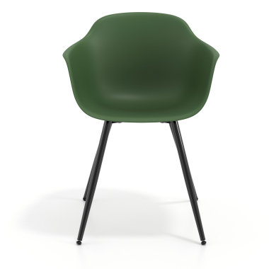 visitor chair green 4 legs plastic fixed armrests 3