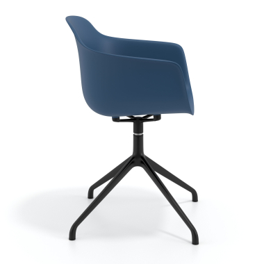 meeting room chair blue pyramid base plastic fixed armrests 3