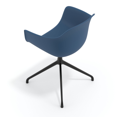 meeting room chair blue pyramid base plastic fixed armrests 6