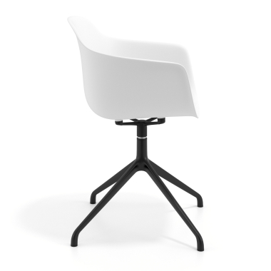 meeting room chair white pyramid base plastic fixed armrests 4