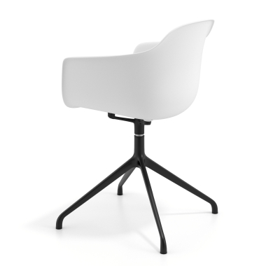 meeting room chair white pyramid base plastic fixed armrests 6