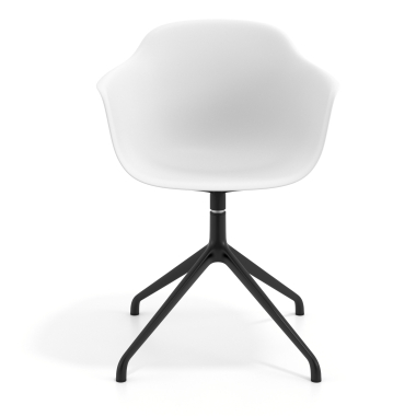meeting room chair white pyramid base plastic fixed armrests 3