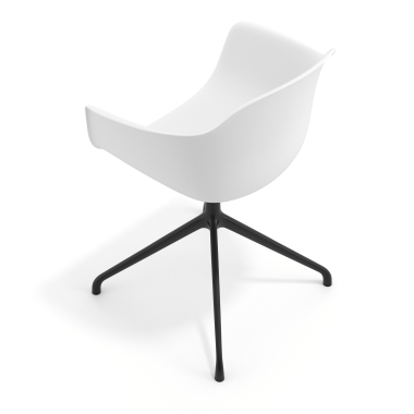 meeting room chair white pyramid base plastic fixed armrests 7
