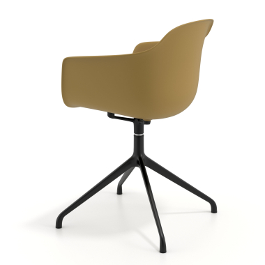 meeting room chair black yellow pyramid base plastic fixed armrests 6