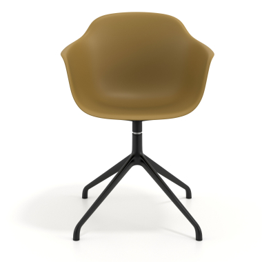 meeting room chair black yellow pyramid base plastic fixed armrests 3