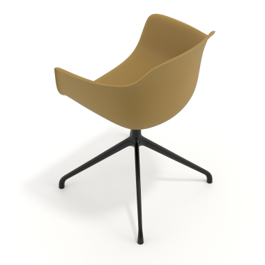 meeting room chair black yellow pyramid base plastic fixed armrests 7