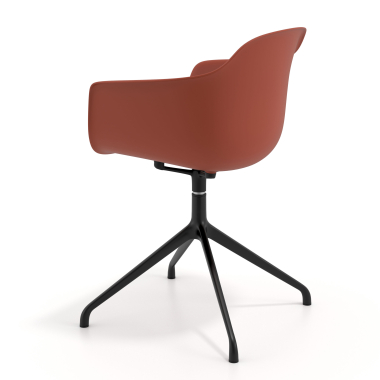 meeting room chair orange pyramid base plastic fixed armrests 6