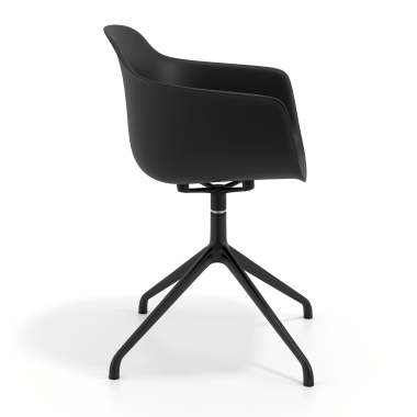 meeting room chair black pyramid base plastic fixed armrests 4