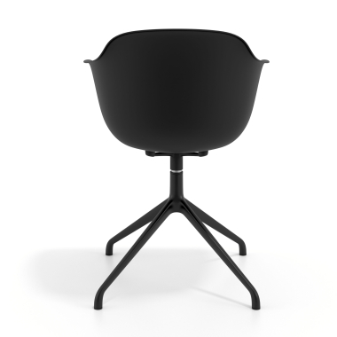 meeting room chair black pyramid base plastic fixed armrests 5