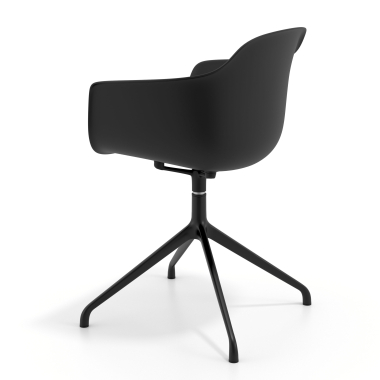 meeting room chair black pyramid base plastic fixed armrests 6
