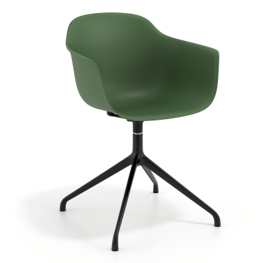 meeting room chair green pyramid base plastic fixed armrests 1