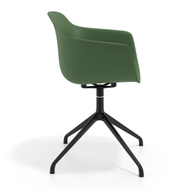 meeting room chair green pyramid base plastic fixed armrests 4