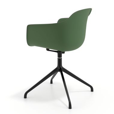 meeting room chair green pyramid base plastic fixed armrests 6