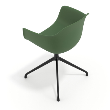 meeting room chair green pyramid base plastic fixed armrests 7