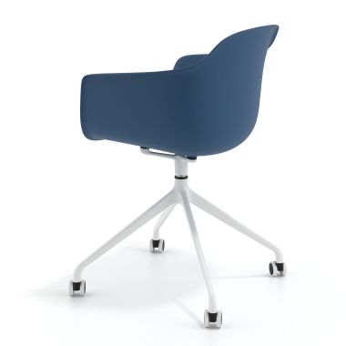 meeting room chair white blue with casters plastic fixed armrests 6