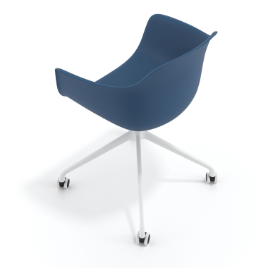 meeting room chair white blue with casters plastic fixed armrests 7