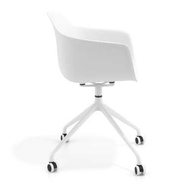 meeting room chair white white with casters plastic fixed armrests 4