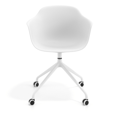 meeting room chair white white with casters plastic fixed armrests 3