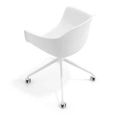 meeting room chair white white with casters plastic fixed armrests 7