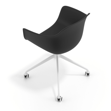 meeting room chair black with casters plastic fixed armrests 7
