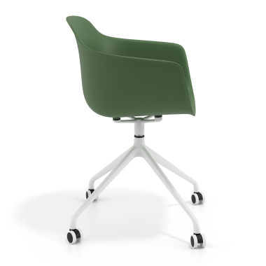 meeting room chair green with casters plastic fixed armrests 4