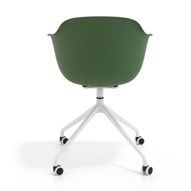 meeting room chair green with casters plastic fixed armrests 5