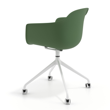 meeting room chair green with casters plastic fixed armrests 6