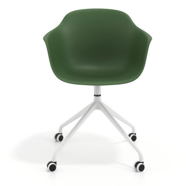 meeting room chair green with casters plastic fixed armrests 3