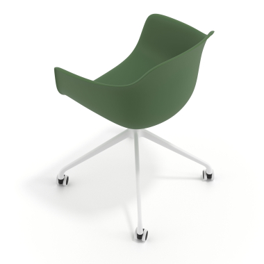 meeting room chair green with casters plastic fixed armrests 7