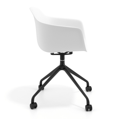 meeting room chair white with casters plastic fixed armrests 4