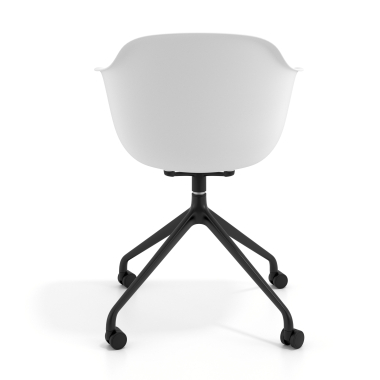 meeting room chair white with casters plastic fixed armrests 5