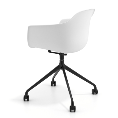 meeting room chair white with casters plastic fixed armrests 6