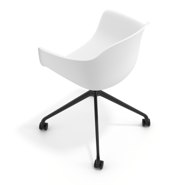 meeting room chair white with casters plastic fixed armrests 7