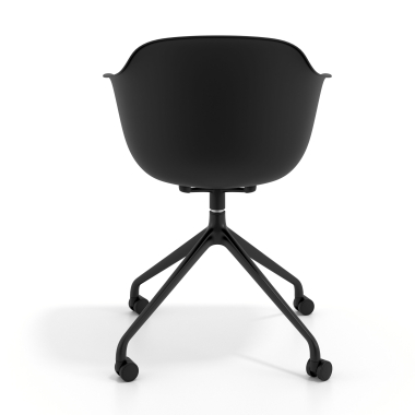 meeting room chair black with casters plastic fixed armrests 5