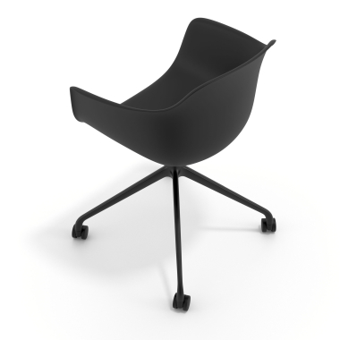 meeting room chair black with casters plastic fixed armrests 7